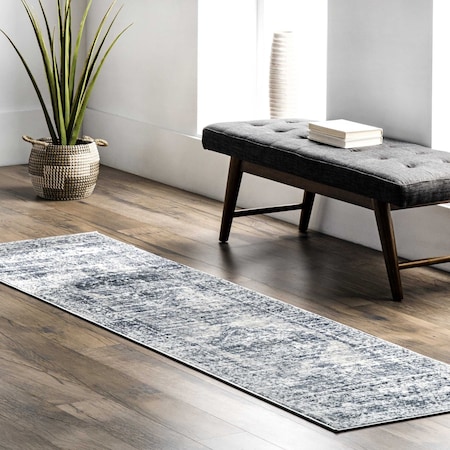 Nuloom Jayla Barbed Iris Medallion Area Rug 2ft x 8ft KKNT04A-208